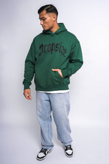 HEAVY OVERSIZE PUFFER PRINT HOODIE WASHED GREEN