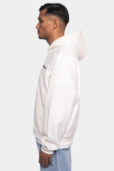 SUPER HEAVY OVERSIZE LOGO ZIP HOODIE CREAM WHITE