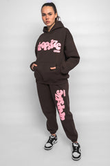 PUFFER PRINT JOGGER PINK CHOCOLATE BROWN