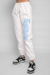 PUFFER PRINT JOGGER BABY BLUE CREAM WHITE