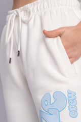 PUFFER PRINT JOGGER BABY BLUE CREAM WHITE