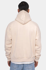 HEAVY OVERSIZE CHOCOLATE BROWN PUFFER PRINT HOODIE COCONUT MILK