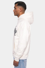 HEAVY OVERSIZE STEEL GREY PUFFER PRINT HOODIE CREAM WHITE