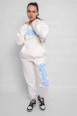 PUFFER PRINT JOGGER BABY BLUE CREAM WHITE