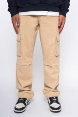 LOOSE FIT CARGO JEANS CREAM WHITE