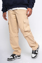 LOOSE FIT CARGO JEANS CREAM WHITE