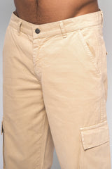 LOOSE FIT CARGO JEANS CREAM WHITE
