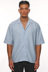HEAVY PLISSEE SUMMER SHIRT BABY BLUE