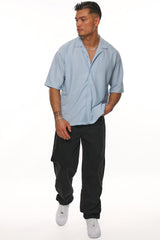 HEAVY PLISSEE SUMMER SHIRT BABY BLUE