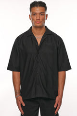 PLISSEE SUMMER SHIRT BLACK