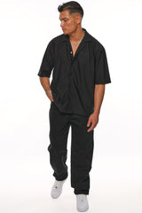 PLISSEE SUMMER SHIRT BLACK