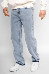 LOOSE OPEN HEM JEANS LIGHT BLUE