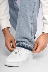LOOSE OPEN HEM JEANS LIGHT BLUE