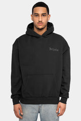 HEAVY OVERSIZE HOODIE CREW LOVE V2 WASHED BLACK