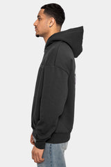 HEAVY OVERSIZE HOODIE CREW LOVE V2 WASHED BLACK