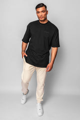 HEAVY OVERSIZE EMBO T-SHIRT BLACK