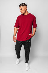 SUPER HEAVY OVERSIZE EMBO T-SHIRT BURGUNDY