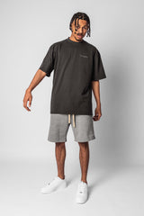 HEAVY SWEAT EMBO SHORT GREY MELANGE