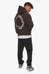 HEAVY OVERSIZE V2 CIRLCE HOODIE CHOCOLATE BROWN