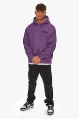 HEAVY OVERSIZE BACKPRINT HOODIE WASHED PURPLE