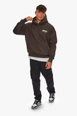 HEAVY OVERSIZE CRIME CLUB HOODIE CHOCOLATE