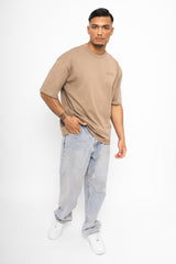 HEAVY OVERSIZE HD PRINT T-SHIRT SILVER MINK