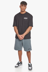 HEAVY SWEAT EMBO SHORT WASHED GREY