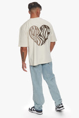 HEAVY CREW HEART T-SHIRT COCONUT MILK