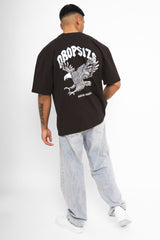 HEAVY OVERSIZE EAGLE T-SHIRT WASHED BLACK