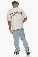 HEAVY BACKLOGO T-SHIRT COCONUT MILK / GREY