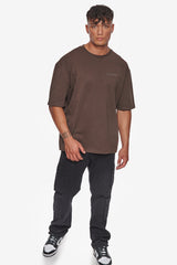HEAVY OVERSIZE EMBO T-SHIRT CHOCOLATE BROWN