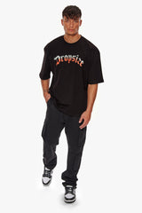 HEAVY OVERSIZE RAINBOW T-SHIRT BLACK