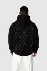 HEAVY OVERSIZE ALLOVER HOODIE BLACK