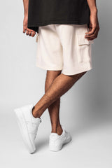 HEAVY CARGO SWEAT SHORT CREAM WHITE