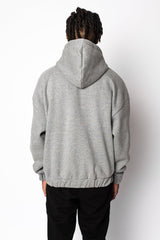 SUPER HEAVY OVERSIZE BLANK ZIP HOODIE DARK GREY