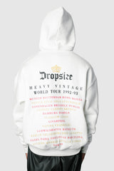 HEAVY OVERSIZE VINTAGE TOUR HOODIE CREAM WHITE