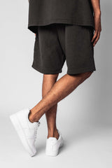 HEAVY SWEAT EMBO SHORT WASHED BLACK