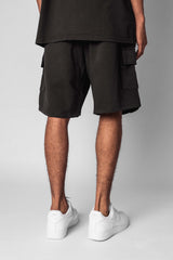 HEAVY CARGO SWEAT SHORT WASHED BLACK
