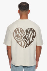 HEAVY CREW HEART T-SHIRT COCONUT MILK