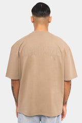 HEAVY OVERSIZE HD PRINT T-SHIRT SILVER MINK