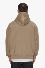 HEAVY OVERSIZE EMBO HOODIE SILVER MINK
