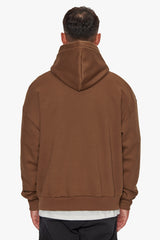 HEAVY OVERSIZE EMBO HOODIE BROWN