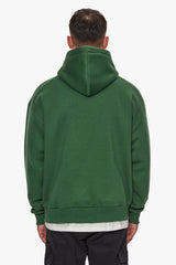 HEAVY OVERSIZE EMBO HOODIE DARK GREEN