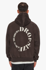 HEAVY OVERSIZE V2 CIRLCE HOODIE CHOCOLATE BROWN