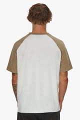 HEAVY COLOURED ARMS T-SHIRT SILVERMINK/ CREAM