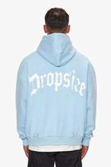HEAVY BACKLOGO HOODIE BABY BLUE / WHITE