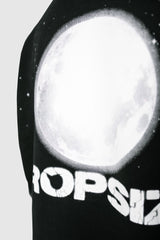 HEAVY OVERSIZE MOON DESIGN HOODIE WASHED BLACK