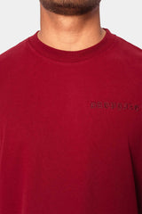 SUPER HEAVY OVERSIZE EMBO T-SHIRT BURGUNDY