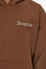 HEAVY OVERSIZE EMBO HOODIE BROWN
