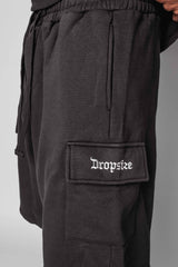 HEAVY CARGO SWEAT SHORT WASHED BLACK
